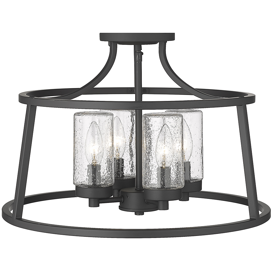 Errol 4 Light 17.99 inch Matte Black Semi-Flush Mount Ceiling Light
